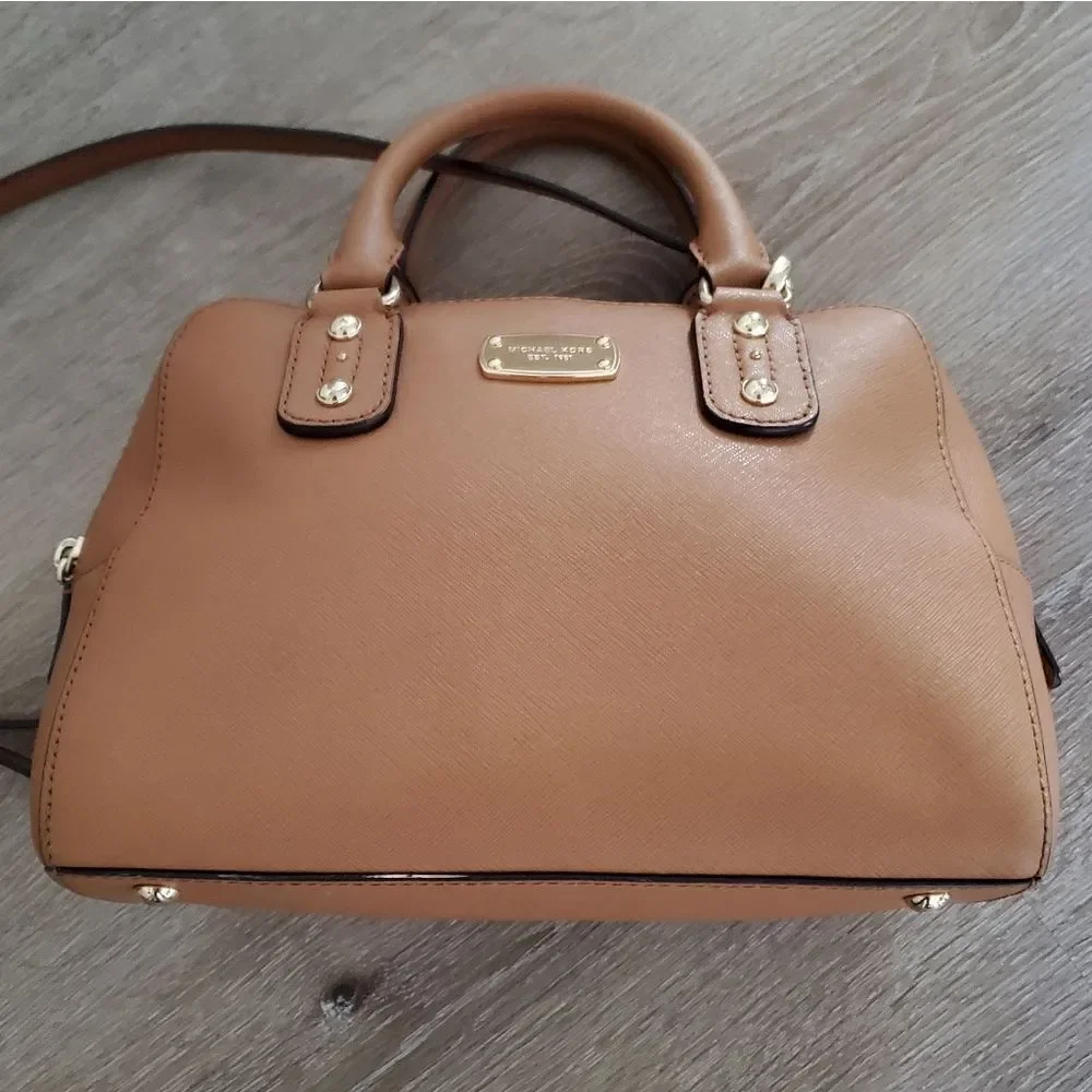 Michael Kors Saffiano Leather Crossbody Satchel and Bi-fold Wallet